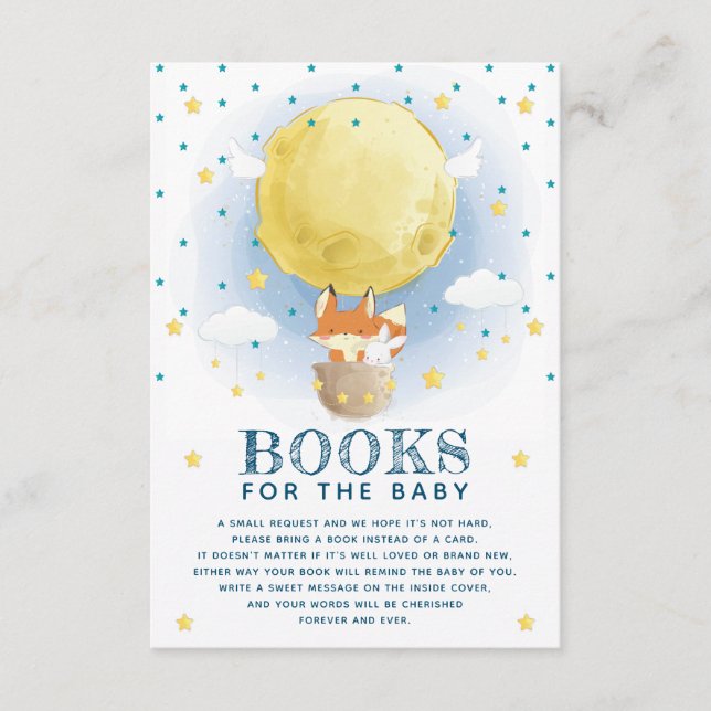 Cartão De Informações Livro De Balões De Ar Moon Para O Bebê (Frente)