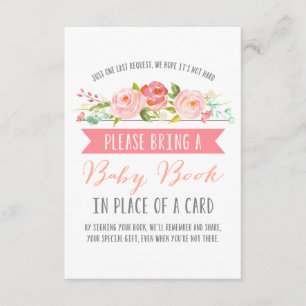 Cartão De Informações Livro de Bebidas rosa   Bebê