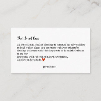 Cartão De Informações Livro de Bênçãos do Chá de fraldas do Urso de Tedd