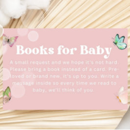 Cartão De Informações Livro de Borboletas de Pastel Rosa Púrpura para Bi