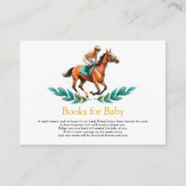 Cartão De Informações Livro de Chás da Corrida de Cavalo Verde para Cart