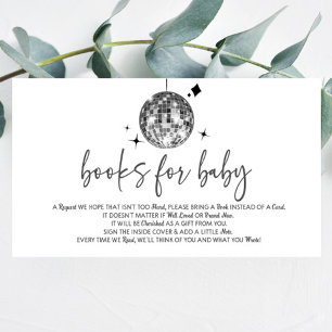 Cartão De Informações Livro De Chás de fraldas Da Disco Ball 'Disco Baby