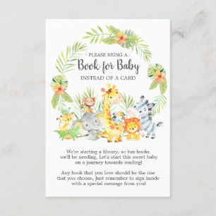 Cartão De Informações Livro de Chás de fraldas de Animais Selvagens para