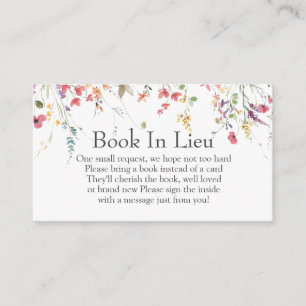 Cartão De Informações Livro De Chás de fraldas De Flores Selvagens Em Li