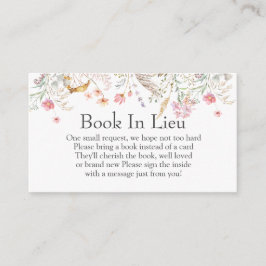 Cartão De Informações Livro De Chás de fraldas De Flores Selvagens Em Li