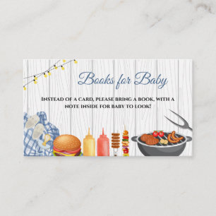 Cartão De Informações Livro de Churrasco para o Chá de Bebê do Bebê