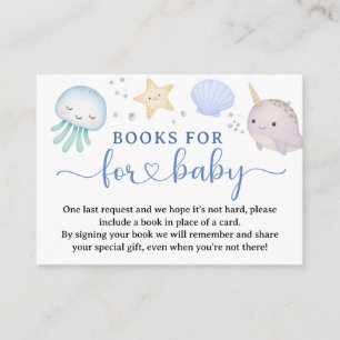 Cartão De Informações Livro de Chuvinha de Bebê Sea You Soon Para Enclos