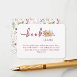 Cartão De Informações Livro de Chuvinha de Rosas para Baby Shower para C