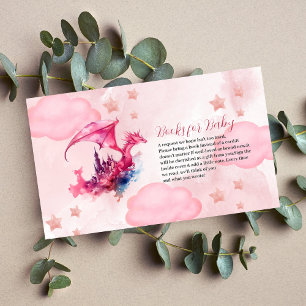 Cartão De Informações Livro de Dragões Rosa-Cor-de-Água-Quadrada para Be