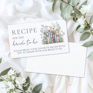 Cartão De Informações Livro de Receitas para Chá de Noiva