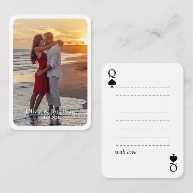 Cartão De Informações Livro de Visitas de Casamento Simples Moderno / Ca (Frente/Verso)