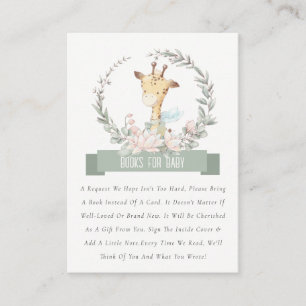 Cartão De Informações Livro Floral Da Girafa, Cuja Frota É Fita, Para Ch