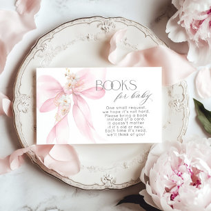 Cartão De Informações Livro Floral de Arco Rosa para bilhete para bebê