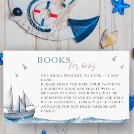 Cartão De Informações Livro Náutico de Bebê Náutico com Aquarela para Be