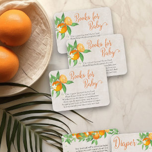 Cartão De Informações Livro para Poema de Bebê Citrus Laranja Neutro
