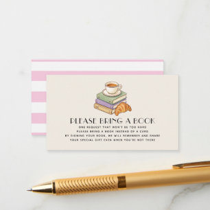 Cartão De Informações Livro Pedido Menina Café Francês Festa de Nascimen