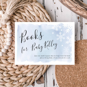 Cartão De Informações Livro Solicitar Livros Azuis de Flocos de Neve par