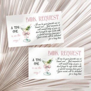 Cartão De Informações Livro Tini One Martini Bow Girl para Chá de Bebê