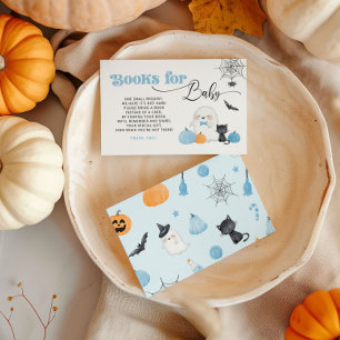 Cartão De Informações Livros azuis Little Boo para bilhete de bebê