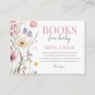 Cartão De Informações Livros Bebê em Flor para Bebês Flores Silvestres
