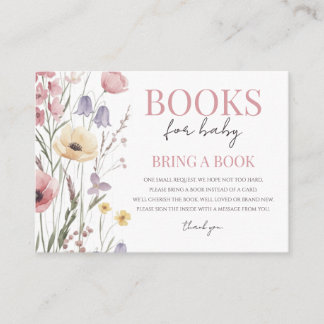 Cartão De Informações Livros Bebê em Flor para Bebês Flores Silvestres