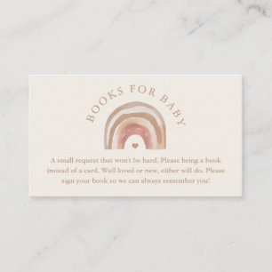 Cartão De Informações Livros Boho Arco-Íris Neutros para Bebê