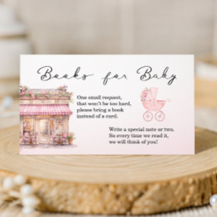Cartão De Informações Livros Bonjour Bebe para Bebê Floral Rosa