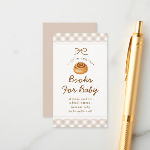 Cartão De Informações Livros Bun In The Oven Para Chás de Bebê
