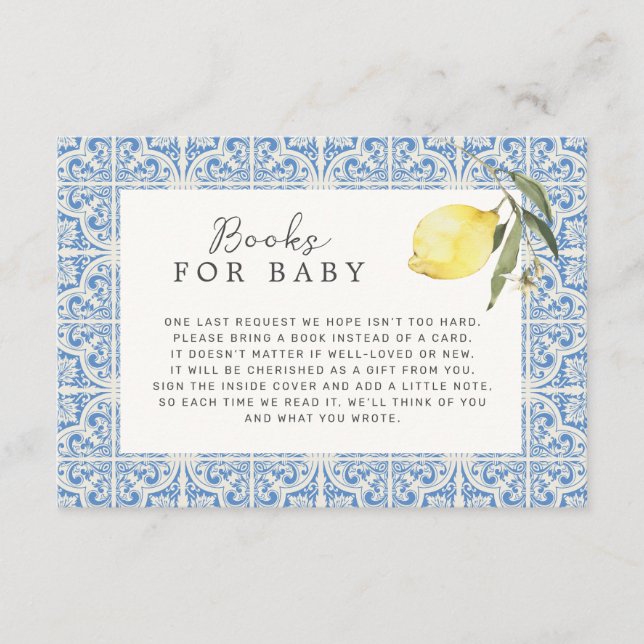 Cartão De Informações Livros Costeiros De Amalfi Mediterrânicos Para Beb (Frente)