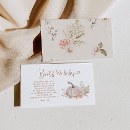 Cartão De Informações Livros de abóbora de queda de boho para cadeiras d