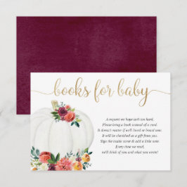 Cartão De Informações Livros de abóbora para bebê neutro em gênero outon