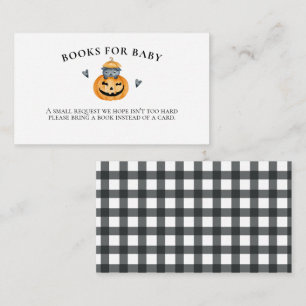Cartão De Informações Livros de abóbora para chuveiro de bebê de Hallowe