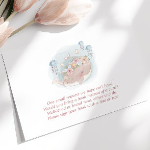 Cartão De Informações Livros De Água-Vidro De Baleia Rosa Para Bebê