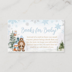 Cartão De Informações Livros de Animais de Floresta Azul para Bebê