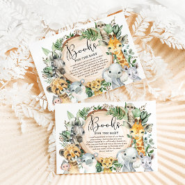 Cartão De Informações Livros de Animais Selvagens Safari Rústico para Bi