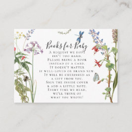 Cartão De Informações Livros de Aquarela Abelha Floral Flor Silvestre Ch