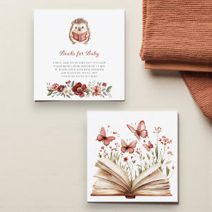 Cartão De Informações Livros de Aquarela deouriço Fofo para Enclosure de