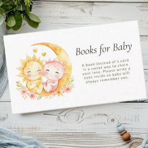Cartão De Informações Livros de Aquarela do Sol Lua Celestial para Bebê
