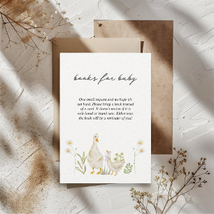 Cartão De Informações Livros de Aquarela Fofos para Bebê Silly Goose
