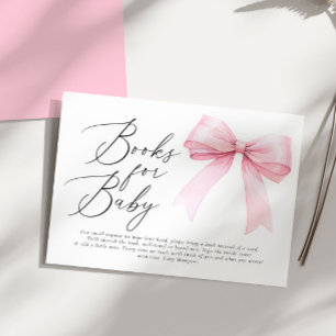 Cartão De Informações Livros de Arco de Coquetes Rosa Elegante para Meni