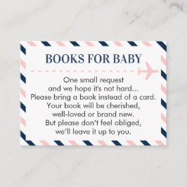 Cartão De Informações Livros de aviões para bebê Marinho rosa-pedido