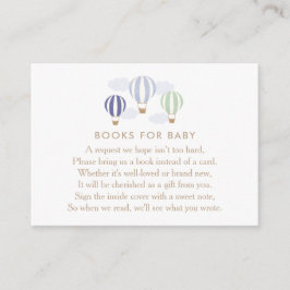 Cartão De Informações Livros de Balões de Ar Quente Azul para Carro de R