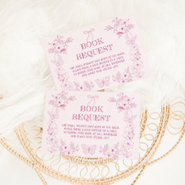 Cartão De Informações Livros De Banho Floral Francês Rosa Para Chá de fr