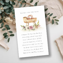 Cartão De Informações Livros De Bassinet Floral, Rosa, Cujo Fio É Gelado