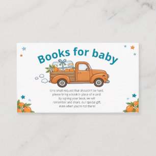 Cartão De Informações Livros de Bebê Caminhão Laranja Vintage Little Cut