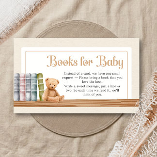 Cartão De Informações Livros de Bebê e Brunch Livros de Bebê para Chás d