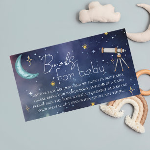 Cartão De Informações Livros de Bebê Lua e Estrelas Celestiais