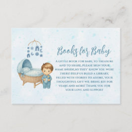 Cartão De Informações Livros de berço para bebês de berço azul-esbranqui