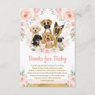 Cartão De Informações Livros de Cachorro de Cachorro Floral Blush para C