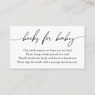 Cartão De Informações Livros de Caligrafia Moderna para Pedido de Bebê